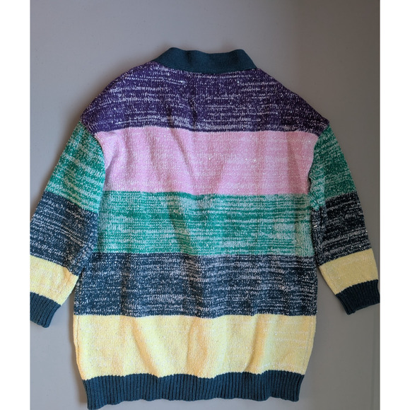 NWT OLIVIA RUBIN Mika Oversize Cardigan Sequin Pearl Size XS Stripe #2B432 - Picture 14 of 14